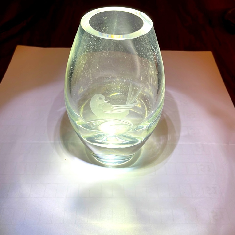 Gladbruk AB Kosta Sweden etches vase